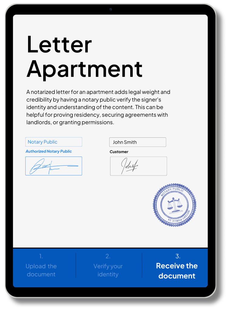 Letter Apartment Notarization